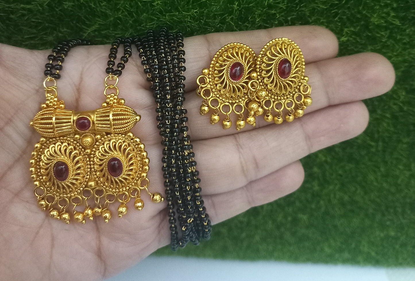 Matt Finishing Mangalsutra with Earring