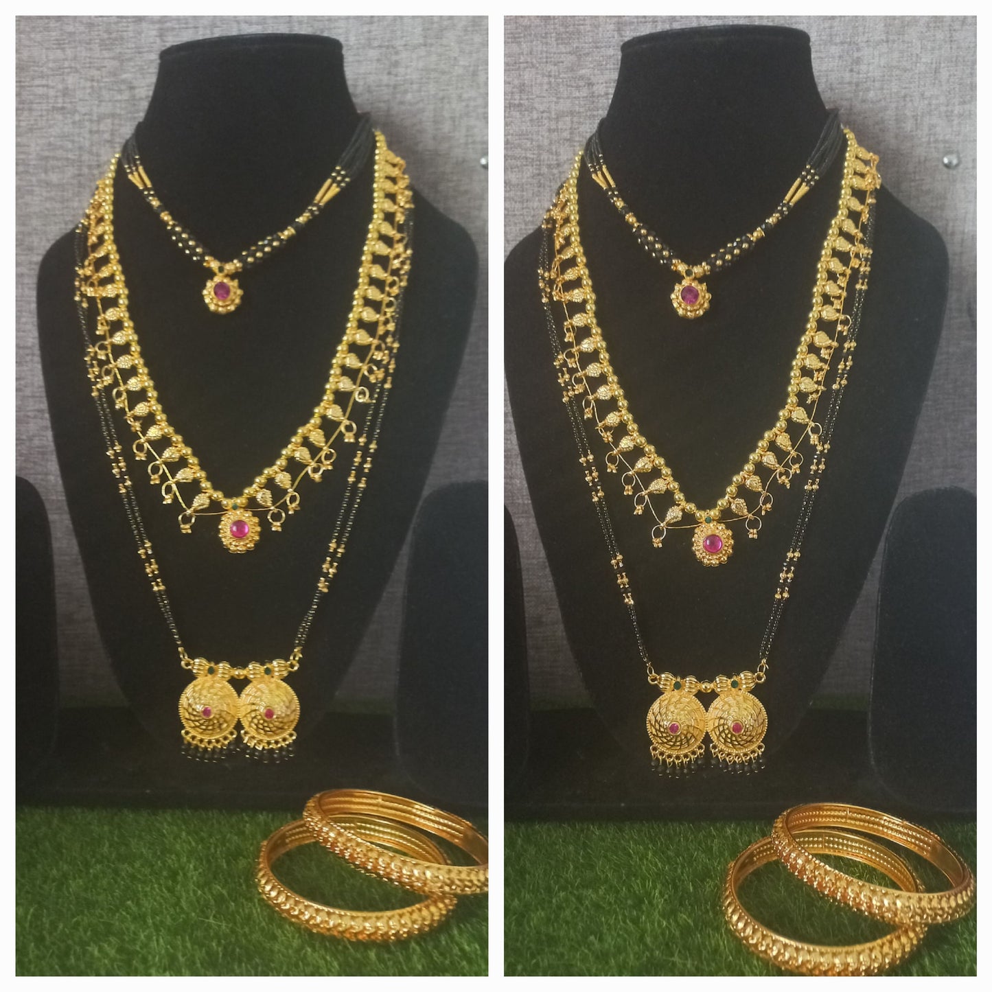 Gauri/Mahalaxi Ganpati Gold Plated Combo Free Bengals