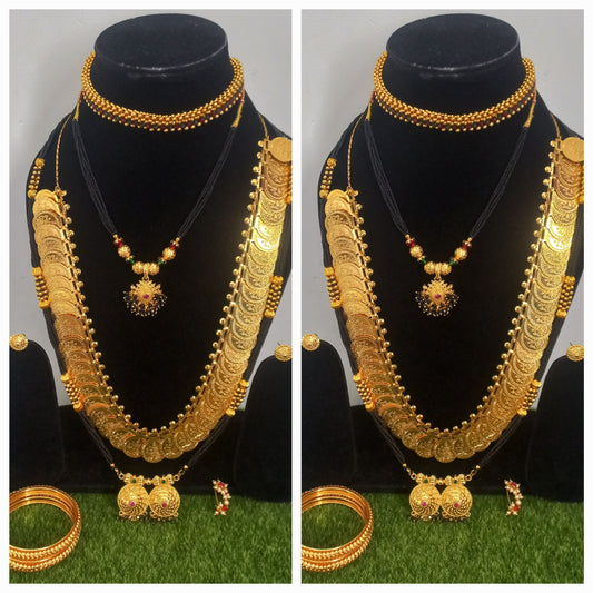 Gold Plated Gauri / Mahalaxmi Ganpati Combo