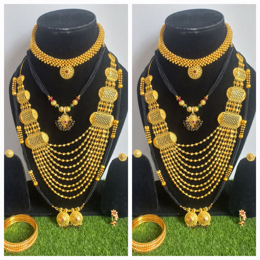 Gold Plated Gauri / MahaLaxmi Ganpati combo